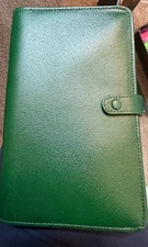 Filofax. Dark Green Leather Zip. Personal Size