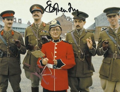 Tony Robinson und Stephen Fry handsigniertes 8x6 Zoll Foto Blackadder Black Adder