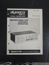 DYNACO PAT-4 PREAMPLIFIER/ INSTRUCTIONS OPERATION AND KIT ASSEMBLY/ MANUAL ONLY