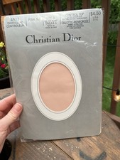 Vintage Christian Dior Diorissimo Pantyhose Pink Ice Size 1 NOS Control Top USA