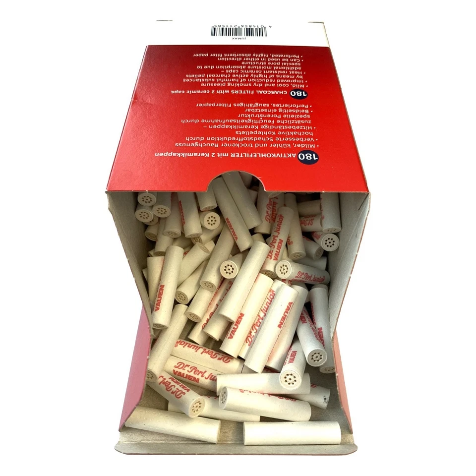 Dr. Perl Junior Aktivkohle Pfeifenfilter / Filter, 9mm, JUMAX-Box mit 180 Stück - Bild 3 von 4
