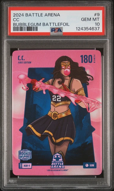 2024 Bo Jackson Battle Arena Bubblegum Battlefoil #9 CC Caitlin Clark RC PSA 10