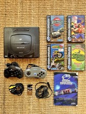Sega Saturn Mk 1 Bundle w/ 2 Controllers, 4 Games, AV & Power Cables + Extras
