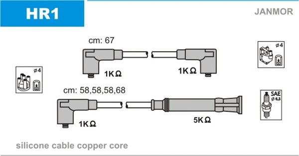 ZüNdleitungssatz Janmor HR1 FüR BMW E12 E28 E21 E30 Silikon 3Er 5Er 315 316 318-image