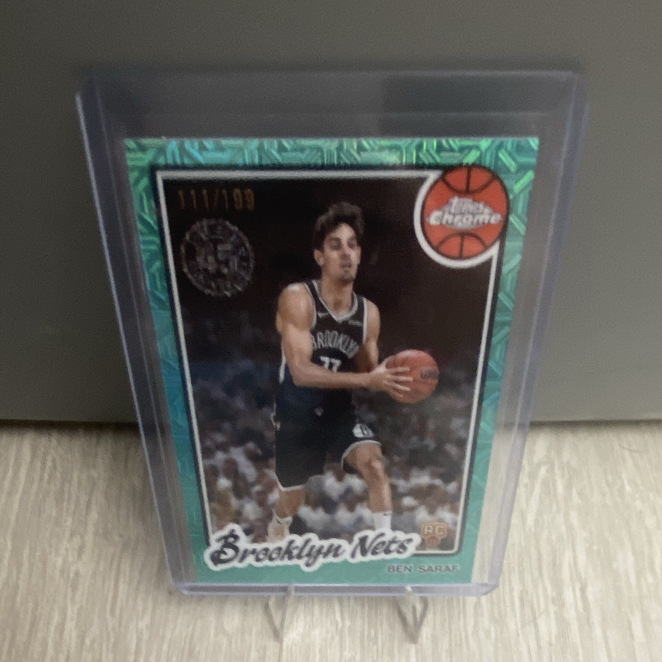 Topps Chrome Ben Saraf Brooklyn Nets Rookie #TC-BS Green /199