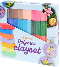 Polymer Knete Modellierton Set Ofen Clay Modelliermasse Modellier Ton 48 Farben