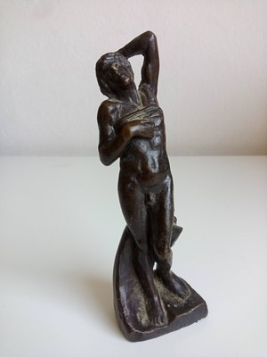 Vintage Statuette von L'Esclave Mourant von Michael Angelo in Bronze 