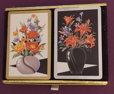 Vintage CONGRESS U.S. Playing Cards, Set 2 Decks, Flowers in Vases