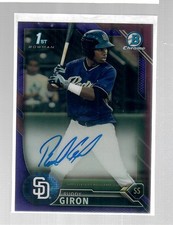 Ruddy Giron 2016 1st Bowman Chrome Purple Refractor Auto 97/250 Rc Autograph