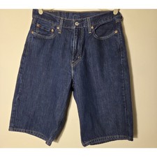 Levis 469 Jeans Shorts Men 30x12 Loose Fit Denim 100 Cotton Midrise Dark Denim