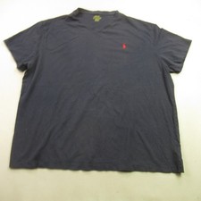 Polo Ralph Lauren Shirt Mens 2XL Short Sleeve V Neck Classic Fit Black Casual