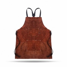 Leather Work Apron Shielded Work Apron with Tool Pockets Professional-Grade