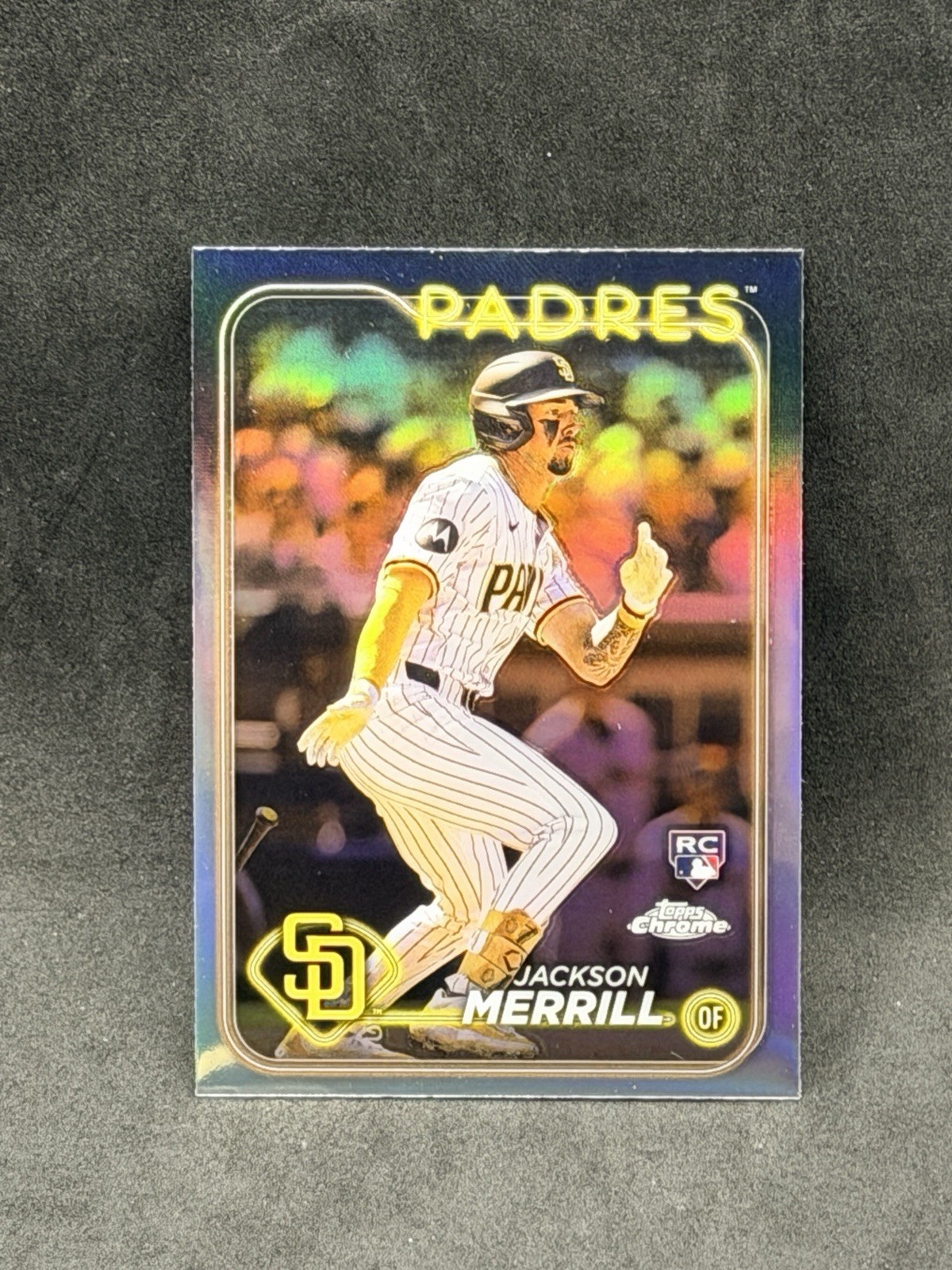 2024 TOPPS CHROME REFRACTOR #207 JACKSON MERRILL ROOKIE BASEBALL CARD (NM-MT)