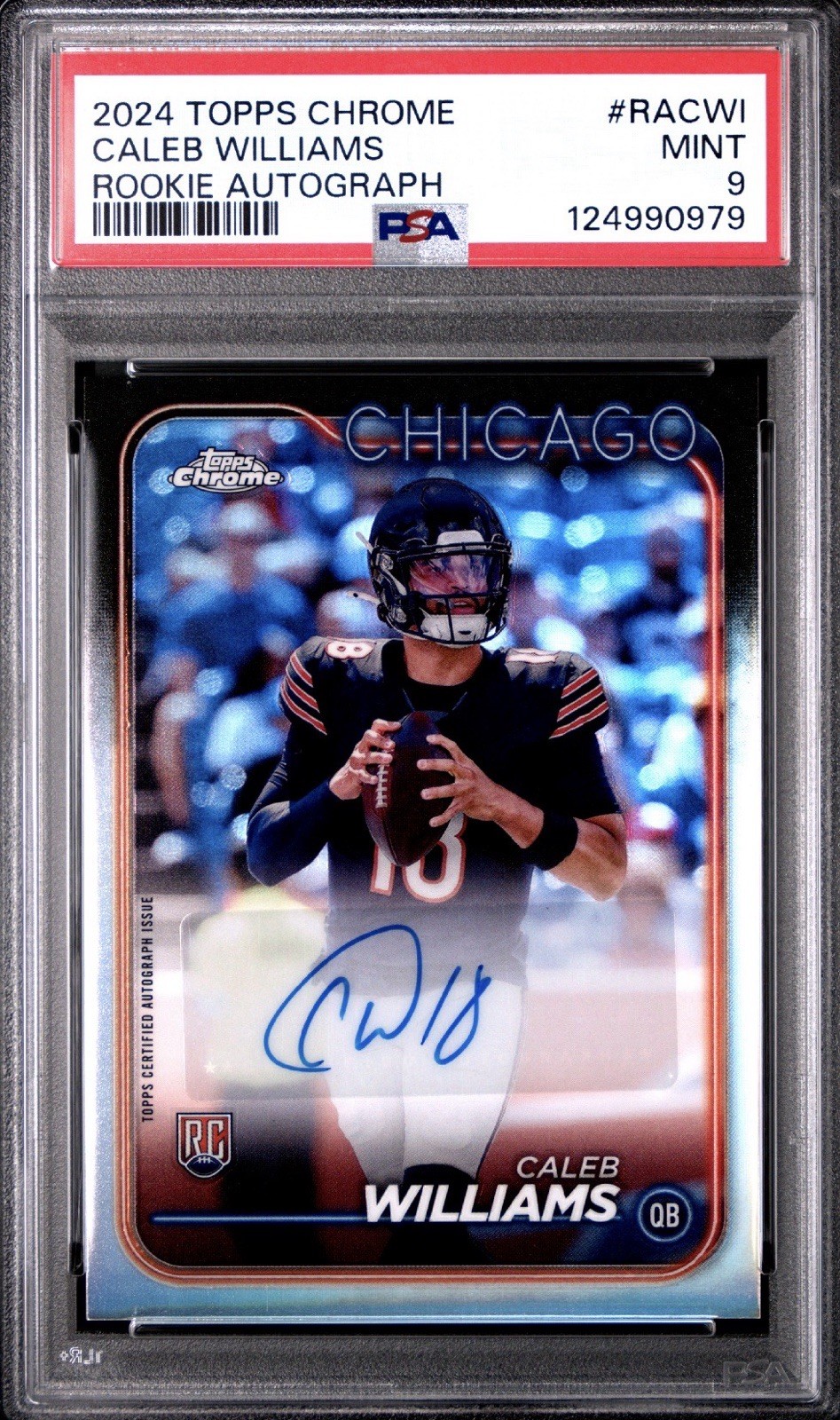 2024 TOPPS CHROME RC AUTO VARIATIONS #RACWI CALEB WILLIAMS ROOKIE RC PSA 9