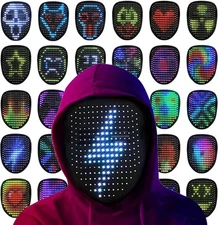 1 Pcs LED Mask with Gesture Sensor, Illuminated Mask for Kids/Men/Women new