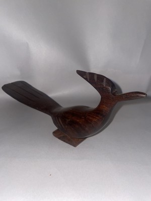Vintage geschnitztes Eisenholz? Straßenläufer Vogel Figur 12 Zoll ca. Volkskunst
