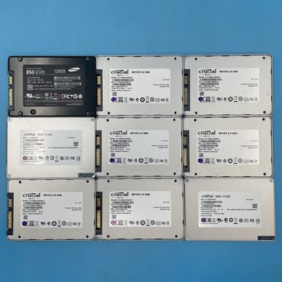 (LOT OF 9) *MIXED BRANDS* 120GB 2.5'' SATA SSD Solid State Drives