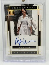 2025 Panini Impeccable WNBA A'ja Wilson Impeccably Dressed Auto /10 On Card