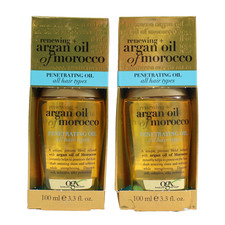 2 PACK OGX Renewing  Argan Oil of Morocco, Cold-Pressed Argan Oil 3.3 fl oz EA