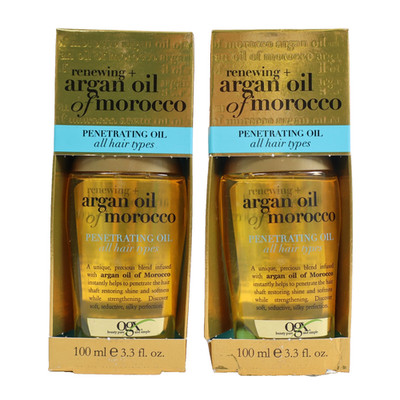 2 PACK OGX Renewing + Argan Oil of Morocco, Cold-Pressed Argan Oil 3.3 fl oz EA