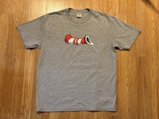 Supreme Cat in The Hat Tee Shirt Sz M Medium Heather Grey Gray Dr Seuss tshirt