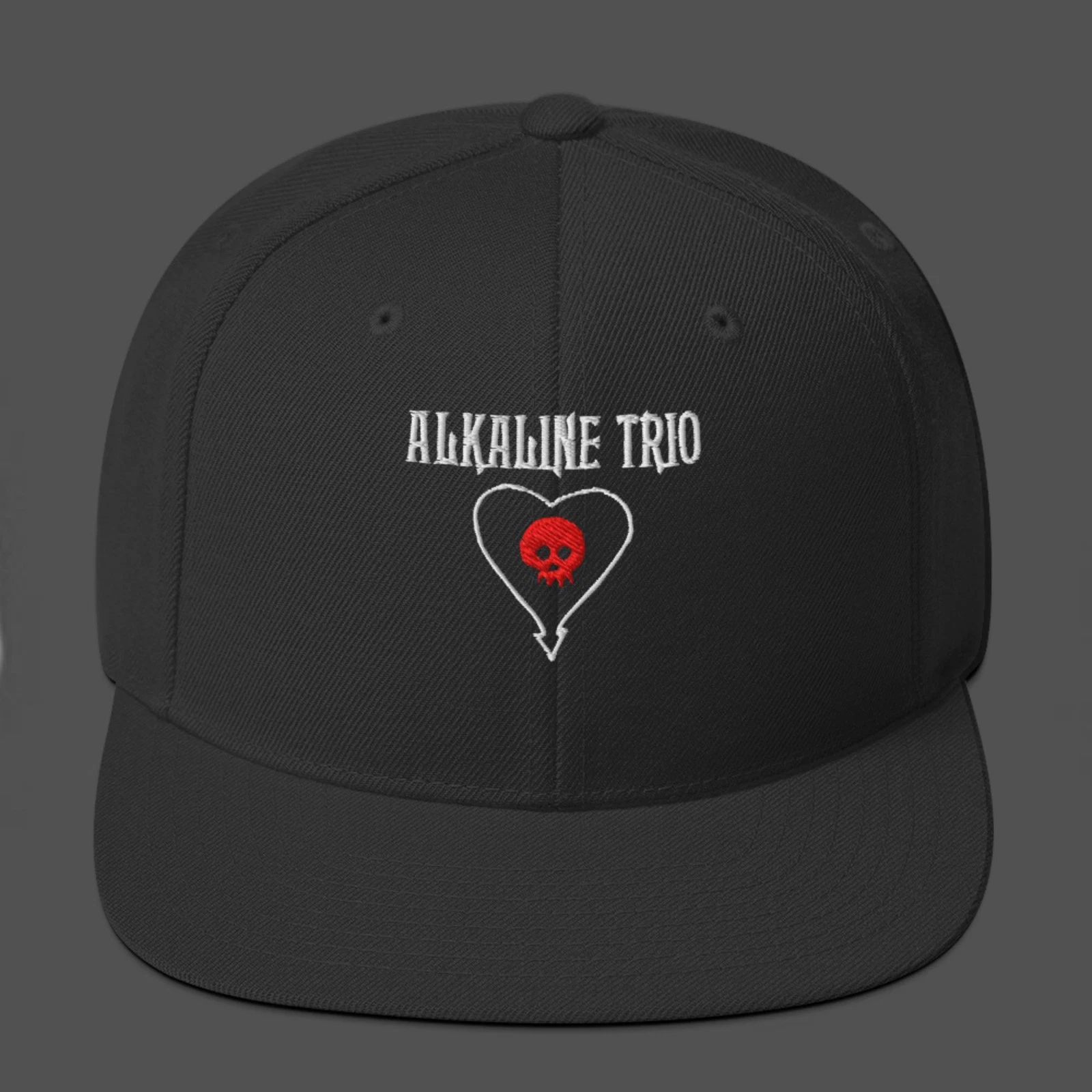 Alkaline Trio Snapback Hat Baseball Cap Embroidered Band Logo Heart Skull Punk