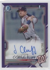 2021 Bowman Chrome Prospects Purple Refractor 165/250 Jackson Cluff Auto 07d9