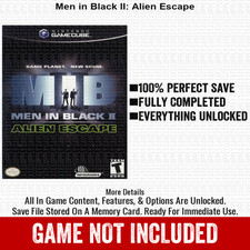 Men in Black II Alien Escape 100 Nintendo GameCube Memory Card Save CHEATS