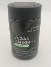 Sports Research Vegan Omega-3, 60 Veggie Softgels Algae Oil 
