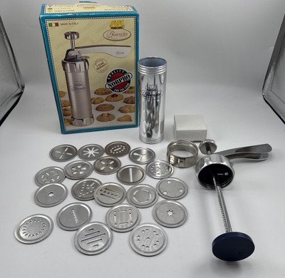 Marcato Atlas Biscuits Cookie Press Silver, 20 Discs, Made in Italy Read