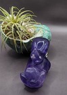 NEW Natural Stone Carved Small Slice in Wonderland Ceshire Cat Figure Fluorite — photo 4