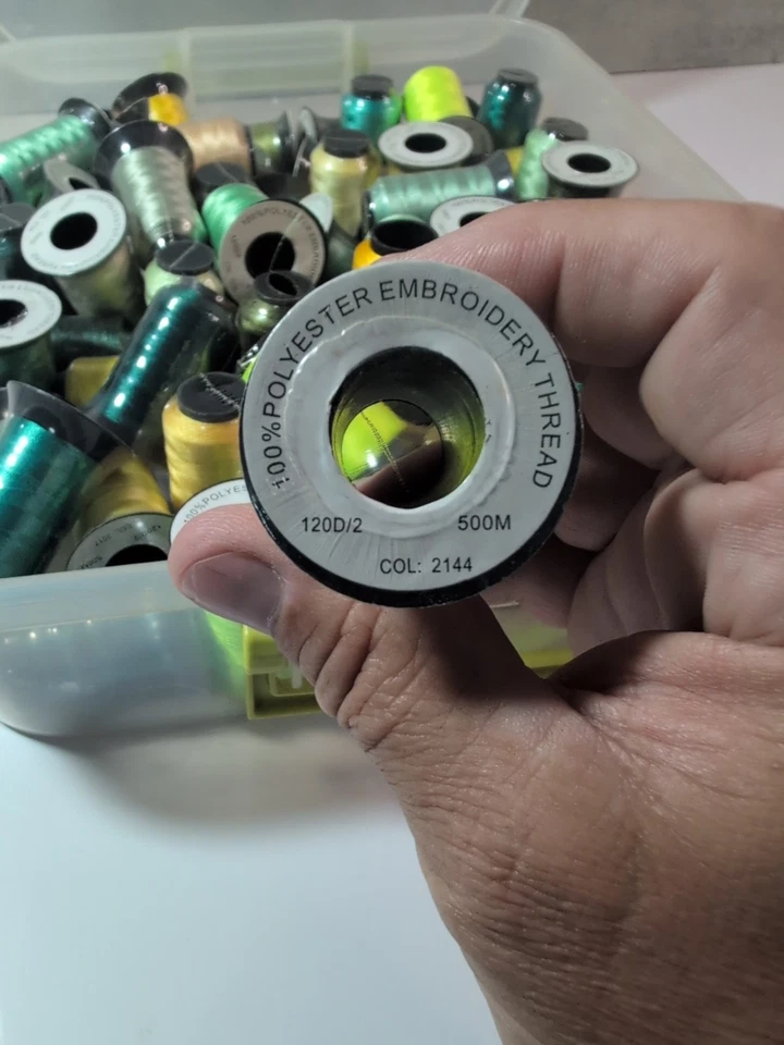 Embroidery Machine Thread Lot of 100+ Spools Polyester Multicolored NEW - Image 3 of 4