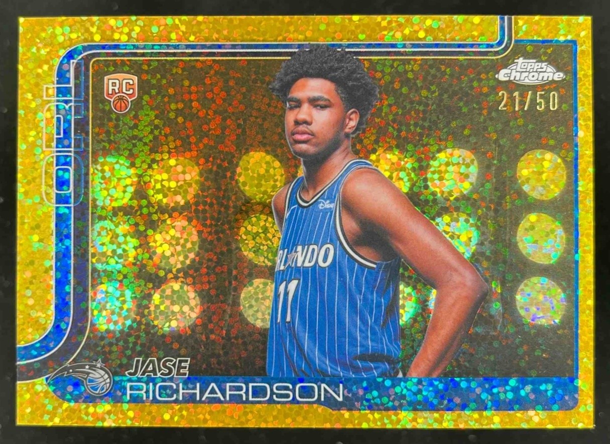 2025 Topps Chrome Jase Richardson Image Variation Gold Speckle Refractor /50 RC