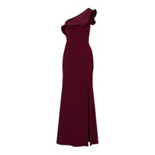 Adrianna Papell One Shoulder Mermaid Gown Cabernet Size 12 New with Tags