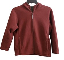 REI Boys Fleece Full Zip Jacket Pockets Maroon XL 16/18 READ DESCRIPTION