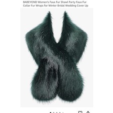 BABEYOND Faux Fur Bolero Shrug Dark Green Bridal Wedding Wrap Regular Size