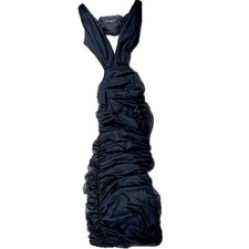 AKIRA *EUC* Black Ruched Backless Cutout Bodycon Maxi Dress Summer Night Out | L