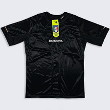 Camiseta de fútbol Diadora emitida por árbitros vintage de Italia - Camisa uniforme negra