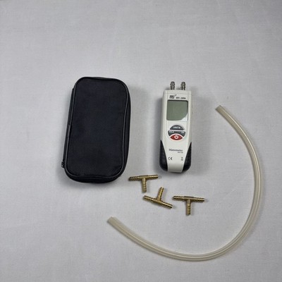 HTI Digital Manometer HT-1890 Dual Port LCD Display Air Pressure Meter TESTED