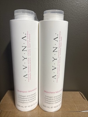 2 Pack AVYNA Maschera Ialuronico Collagen & Keratin Hair Mask/Conditioner