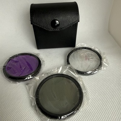 49mm Camera Lens Filter Kit 3-Piece Set UV CPL FLD With Protective Carry Case