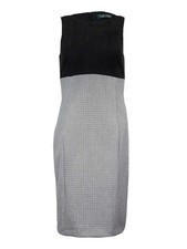 Lauren Ralph Lauren Women's Houndstooth Print Dress (14, Cream/Black)