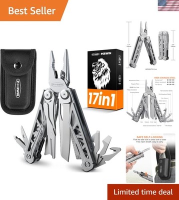 Multitool, 17-in-1 Stainless Steel Multi Tool Pliers with Self-Locking, Pocke...