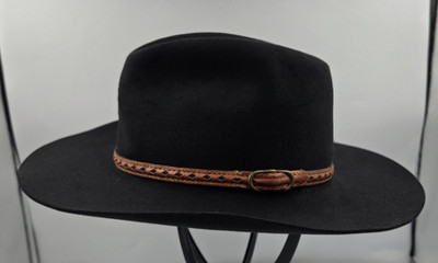 Akubra 1030 pure fur felt Boomerang Size 54  6 3/4 In Black Made in Australia