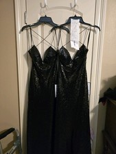 B Darlin Juniors' Sequined Strappy-Back Evening Gown Black Size 13/14