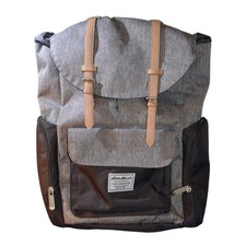 Eddie Bauer First Adventure Diaper Backpack Unisex Grey Herringbone EUC Buckle