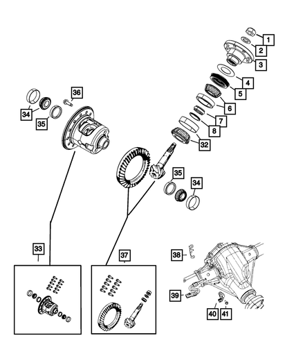 Genuine Mopar Differential Side Bearing Kit 68003555aa - Picture 3 of 3
