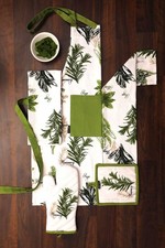 5 PCS Cotton Cooking Apron Kitchen Towel Oven Mitt Pot Holder Heat Resistant