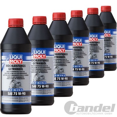 6x1L 4434 LIQUI MOLY HOCHLEISTUNGS-GETRIEBEÖL GL4+ SAE 75W90 für AUDI VW FORD