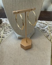 14k Yellow Gold Large Hoop Earrings - New In Box